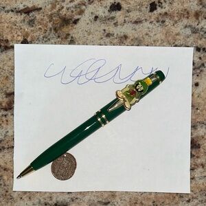 Marvin the Martian Ball Point Pen Green Gold Warner Bros. Blue ink lightly used.